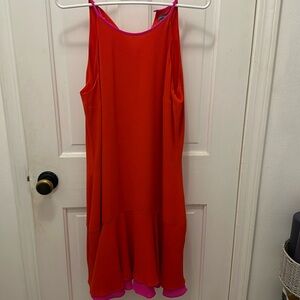 Vince Camuto orange and pink halter dress. Size 8. NWT